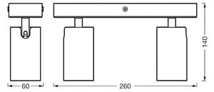 OSRAM Reflektor sufitowy OCTAGON firmy OSRAM, biały, 2-punktowa, GU10-LED 927 OCTAGON, możliwość ściemniania, biały / opal, salon / jadalnia, metal, nowoczesny