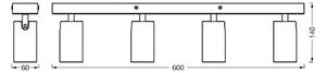 OSRAM Reflektor sufitowy OCTAGON czarny 4-punktowa GU10-LED 927 ściemniany OCTAGON, możliwość ściemniania, czarny, salon / jadalnia, metal, nowoczesny