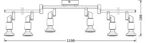 OSRAM Reflektor sufitowy OSRAM, srebrny, metalowy, 6-punktowa GU10-LED 2700 K, chromowy / srebrny, aluminium
