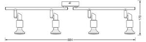 OSRAM Reflektor sufitowy OSRAM, srebrny, metalowy, 4-punktowa GU10-LED 2700 K, chromowy / srebrny, aluminium
