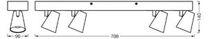 OSRAM Lampa sufitowa LED NEPTUNE, CLICK-SELECT, 4 spoty świetlne, biała NEPTUNE CLICK-SELECT, biały / opal, salon / jadalnia, metal, nowoczesny