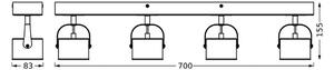 OSRAM Lampa sufitowa LED Jupiter, 4-punktowa, srebrna, metalowa JUPITER, chromowy / srebrny, salon / jadalnia, metal, nowoczesny
