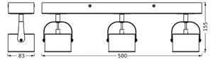 OSRAM Lampa sufitowa LED Jupiter, 3-punktowa, srebrna, metalowa JUPITER, chromowy / srebrny, salon / jadalnia, metal, nowoczesny