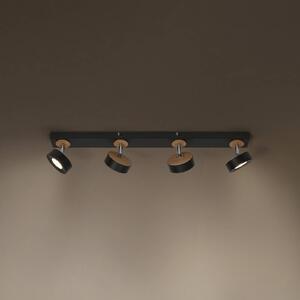 OSRAM Reflektor sufitowy LED PLUTO, czarny, 4 punkty świetlne, 3000 K PLUTO, czarny, salon / jadalnia, metal