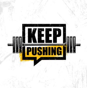 Ilustracja Keep Pushing Inspiring Workout and Fitness, subtropica