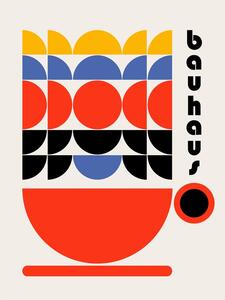 Ilustracja Bauhaus Coffee 70s Decor, Retrodrome