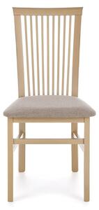 Krzesło drewniane Remin z tapicerowanym siedziskiem - beż / Inari 26 / dąb sonoma
