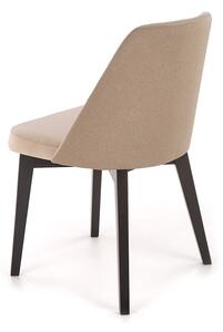 Krzesło tapicerowane Tagero na drewnianych nogach - beż / Solo 652 / Milos 09 / czarne nogi