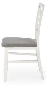 Krzesło drewniane Tucara z tapicerowanym siedziskiem - szary / Inari 91 / biały