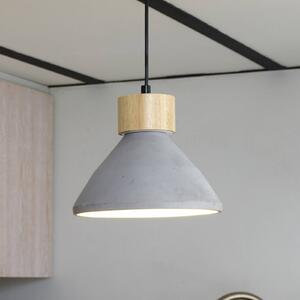 OSRAM Lampa wisząca CONCRETE WOOD, możliwość ściemniania, aluminiowy / szary / cynkowy, salon / jadalnia, beton, młodzieżowy