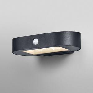 OSRAM Kinkiet LED z czujnikiem ENDURA STYLE SOLAR OVAL 20 cm 830, czarny, aluminium, nowoczesny