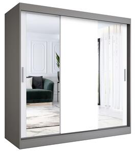 Szafa przesuwna antracyt + biały 200 cm E5-Z79
