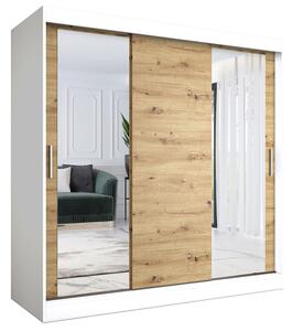 Szafa przesuwna biały + dąb artisan 200 cm G9-G86