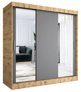 Szafa przesuwna dąb artisan + antracyt 200 cm Z2-T03