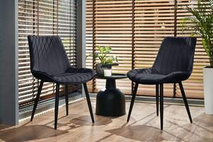 Czarne welurowe krzesło do stołu - Agno