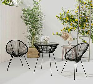 Dwa krzesła i okrągły stolik w zestawie ogrodowym - Xenos
