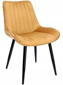 Musztardowe tapicerowane krzesło - Agno