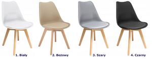 Beżowe krzesło drewniane z miękkim siedziskiem - Aklo