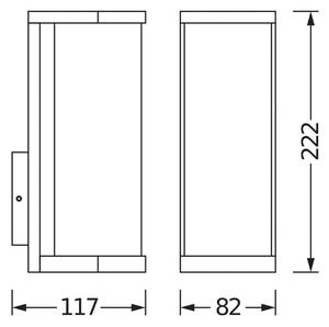 OSRAM Kinkiet zewnętrzny ENDURA CLASSIC TUBULAR, ciemnoszara IP44 możliwość ściemniania, aluminiowy / szary / cynkowy, aluminium, nowoczesny