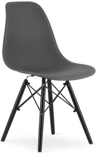 Ciemnoszare krzesło z drewnianymi nogami - Naxin 3X