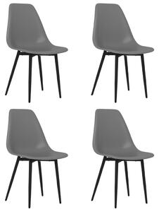 Krzesła stołowe, 4 sztuki, szare, PP