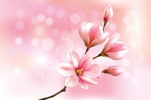 Tapeta delikatna różowa magnolia