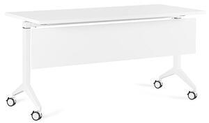 Biurko pracownicze z panelem maskującym Yumi S 150x70 cm biały/biały