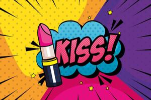 Tapeta pop art pomadka - KISS!