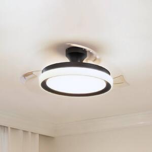 Philips Wentylator sufitowy LED Bliss czarno-biały, cichy, CCT Bliss, możliwość ściemniania, czarny, salon / jadalnia, metal, nowoczesny