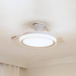 Philips Wentylator sufitowy LED Bliss, biały/biały, cichy, CCT możliwość ściemniania, biały / opal, salon / jadalnia, metal, nowoczesny
