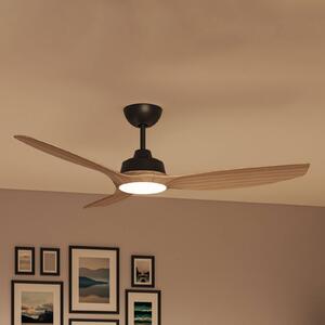 Philips Wentylator LED Olas, średnica 132 cm, brązowo-czarny, CCT możliwość ściemniania, czarny, salon / jadalnia, tworzywo sztuczne, nowoczesny
