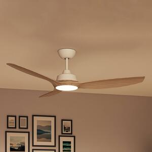 Philips Wentylator LED Olas, średnica 132 cm, brązowo-biały, CCT możliwość ściemniania, biały / opal, salon / jadalnia, tworzywo sztuczne, nowoczesny