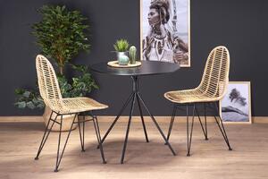 Czarny okrągły stół z krzesłami - Ennos