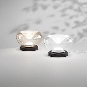 Fabas Luce Lampa stołowa LED Brena, możliwość ściemniania, przezroczysty / transparentny, salon / jadalnia, szkło, nowoczesny
