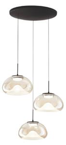Fabas Luce Lampa wisząca szklana Brena, możliwość ściemniania, brązowy / rdzawy, salon / jadalnia, szkło, nowoczesny