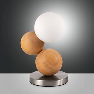 Fabas Luce Lampa stołowa Micky, możliwość ściemniania, jasne drewno, salon / jadalnia, drewno, nowoczesny