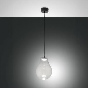 Fabas Luce Lampa wisząca Noa, możliwość ściemniania, przezroczysty / transparentny, salon / jadalnia, szkło, nowoczesny