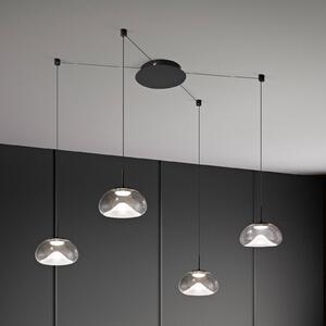 Fabas Luce Lampa wisząca szklana Brena, możliwość ściemniania, przezroczysty / transparentny, salon / jadalnia, szkło, nowoczesny