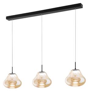 Fabas Luce Lampa wisząca szklana Deva, możliwość ściemniania, kremowy / amber, salon / jadalnia, szkło, nowoczesny