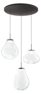 Fabas Luce Lampa wisząca szklana Deva, możliwość ściemniania, przezroczysty / transparentny, salon / jadalnia, szkło, nowoczesny