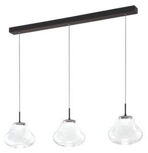 Fabas Luce Lampa wisząca szklana Deva, możliwość ściemniania, przezroczysty / transparentny, salon / jadalnia, szkło, nowoczesny