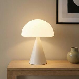 Fabas Luce Lampa stołowa LED Blip, możliwość ściemniania, biały / opal, salon / jadalnia, szkło, nowoczesny