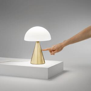 Fabas Luce Lampa stołowa LED Blip, możliwość ściemniania, mosiężny / złoty, salon / jadalnia, szkło, nowoczesny