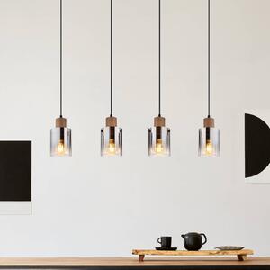 Globo Lampa wisząca Underwood, możliwość ściemniania, aluminiowy / szary / cynkowy, salon / jadalnia, szkło