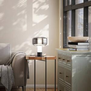 Fabas Luce Lampa stołowa LED Flick, możliwość ściemniania, aluminiowy / szary / cynkowy, salon / jadalnia, szkło, nowoczesny