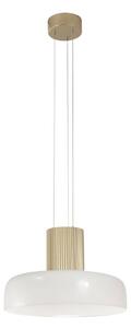 Fabas Luce Lampa wisząca szklana Lunar, możliwość ściemniania, biały / opal, salon / jadalnia, szkło, nowoczesny