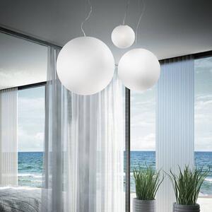 Ideallux Lampa wisząca szklana Mapa, możliwość ściemniania, biały / opal, salon / jadalnia, szkło, nowoczesny
