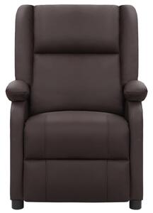 Rozkładany fotel, brązowy, skóra naturalna