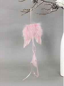 Skrzydła anioła z pierza 12 x 35 cm, różowy