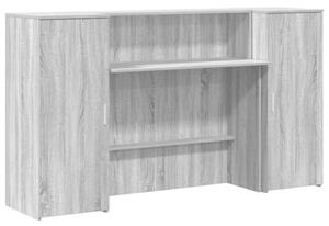 Biurko recepcyjne szare sonoma 180x50x103,5 cm drewno klejone